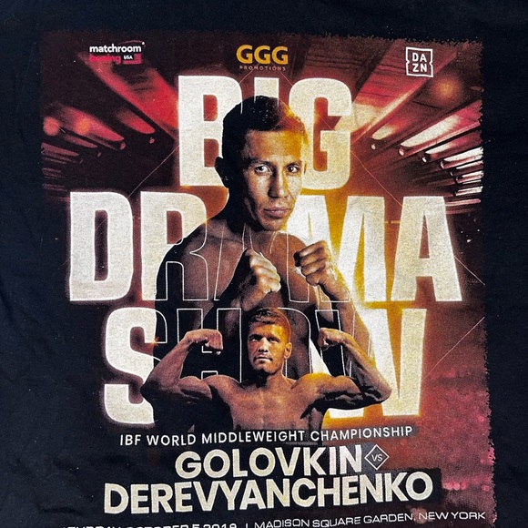 IBF Boxing World Championship Golovkin VS Derevyanchenko T-shirt Size Medium - Picture 2 of 5